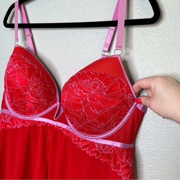 Auden Target red lace underwire babydoll nightie dress size XL - Picture 5 of 12